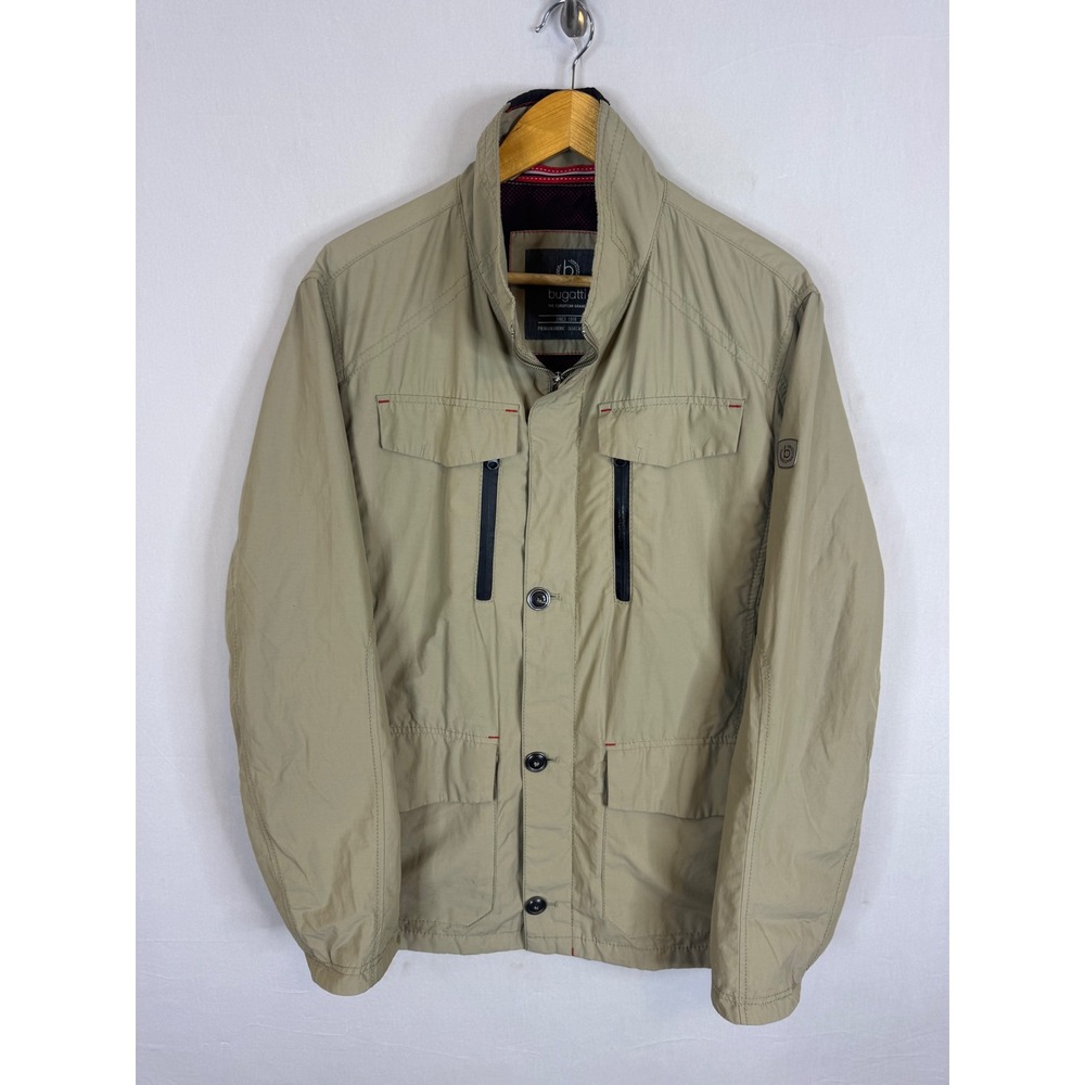 Bugatti The European Brand Mens L Khaki Tan Field Jacket Utility Coat 50